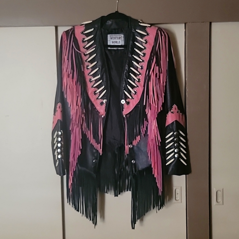 Western World Leather fringe jacket size M